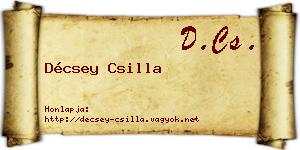 Décsey Csilla névjegykártya