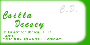 csilla decsey business card